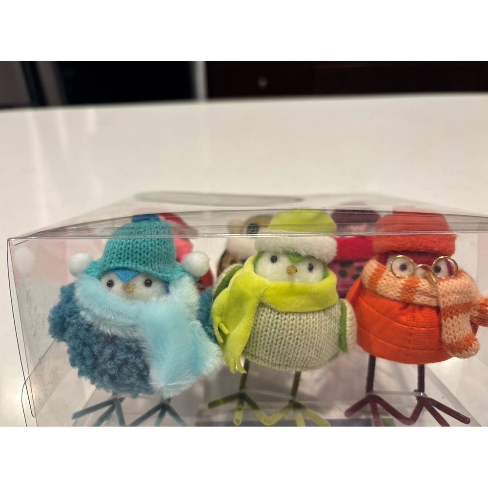 Target Wondershop Christmas Winter Bird Figurines Set of 6 Fabric Bird Decor NEW - Picture 5 of 10